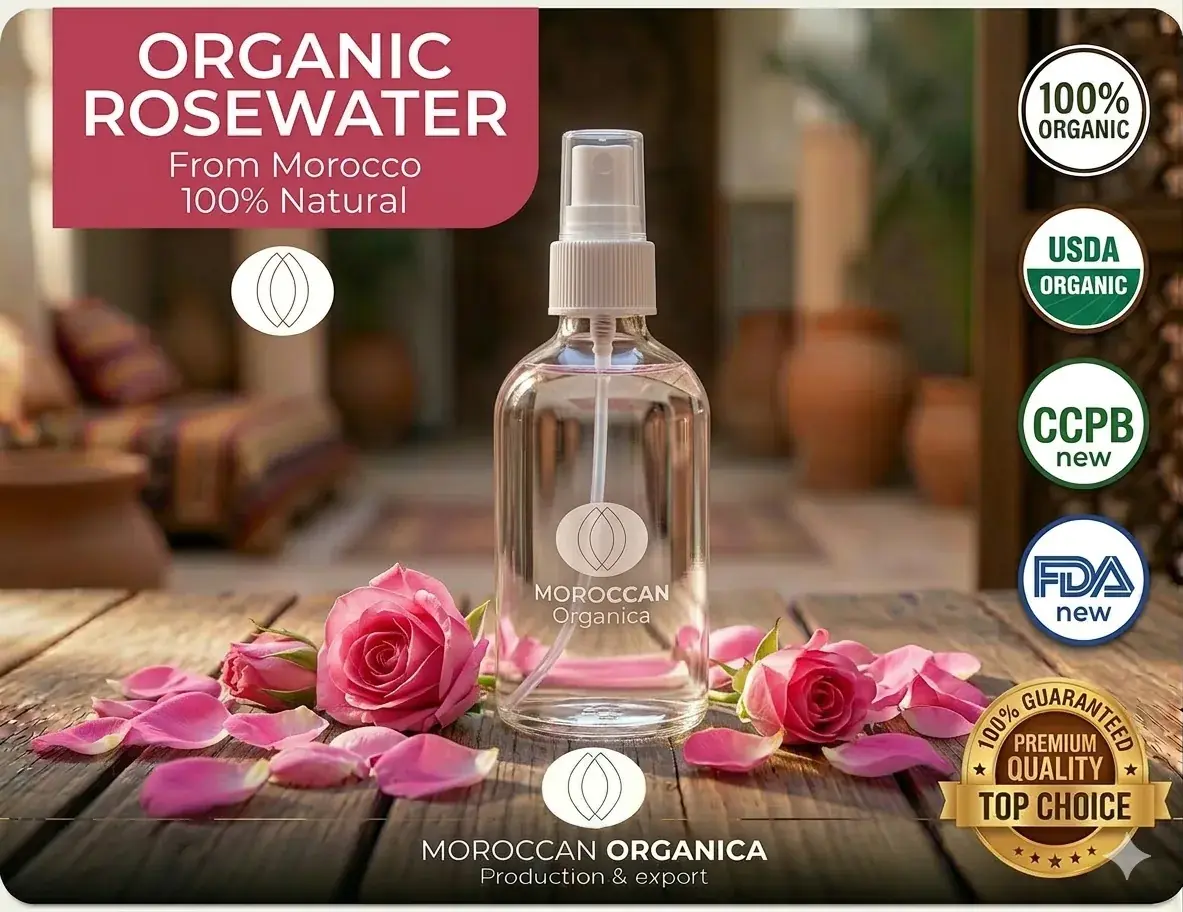 Organic Moroccan Rose Water – Pure Natural Floral Toner